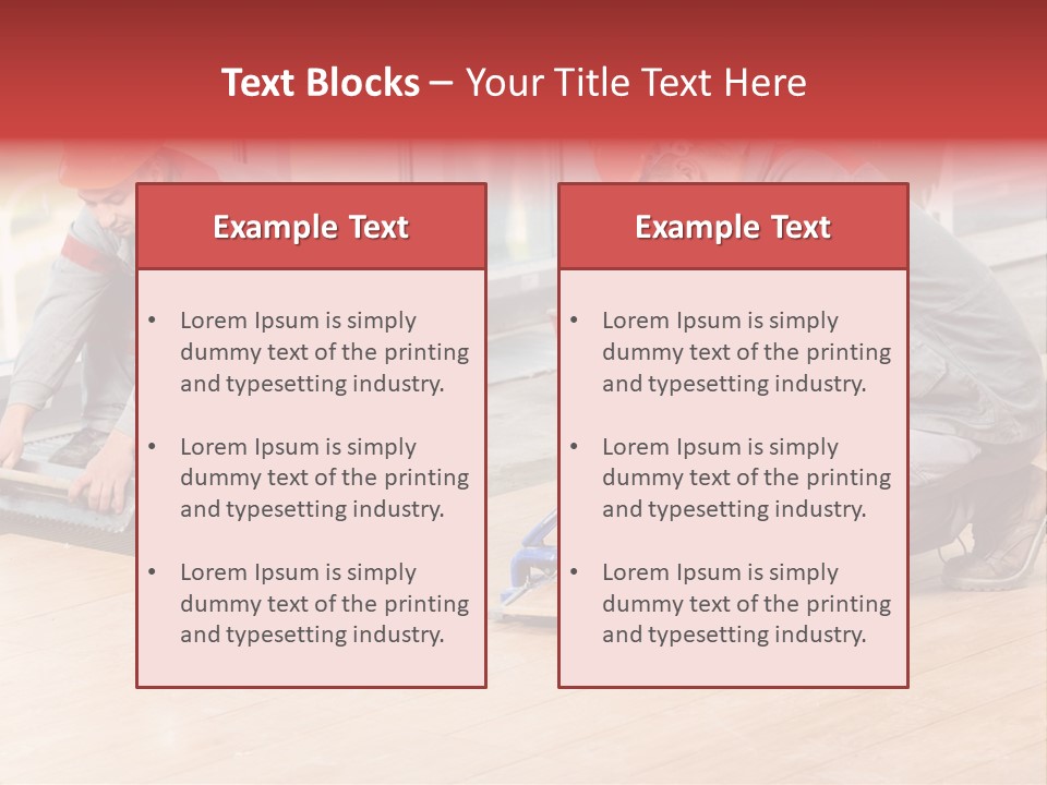 Interiors Cement Labor PowerPoint Template