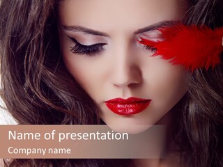 Feather Sensual Girl PowerPoint Template