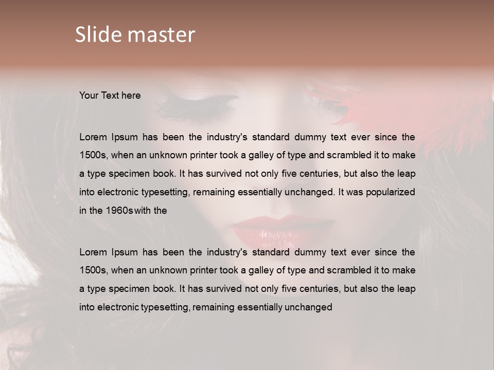 Feather Sensual Girl PowerPoint Template