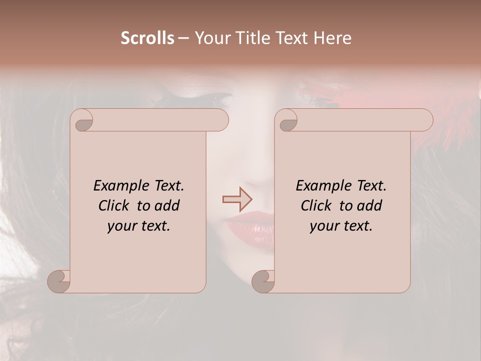Feather Sensual Girl PowerPoint Template