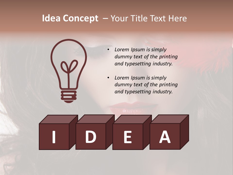 Feather Sensual Girl PowerPoint Template