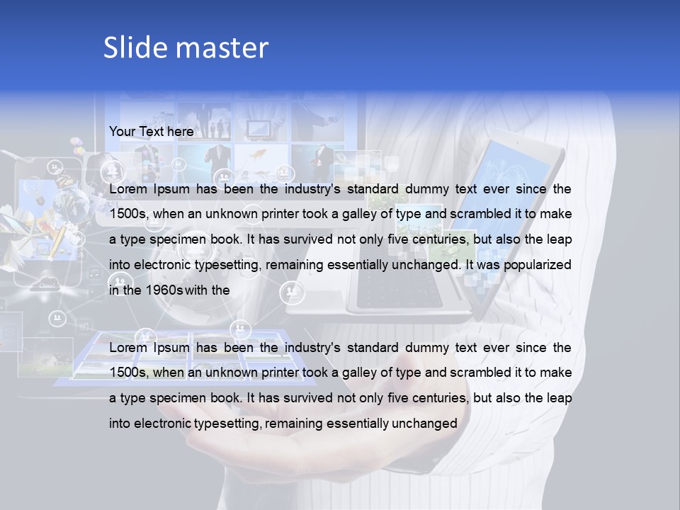 Holding Widgets Pad PowerPoint Template