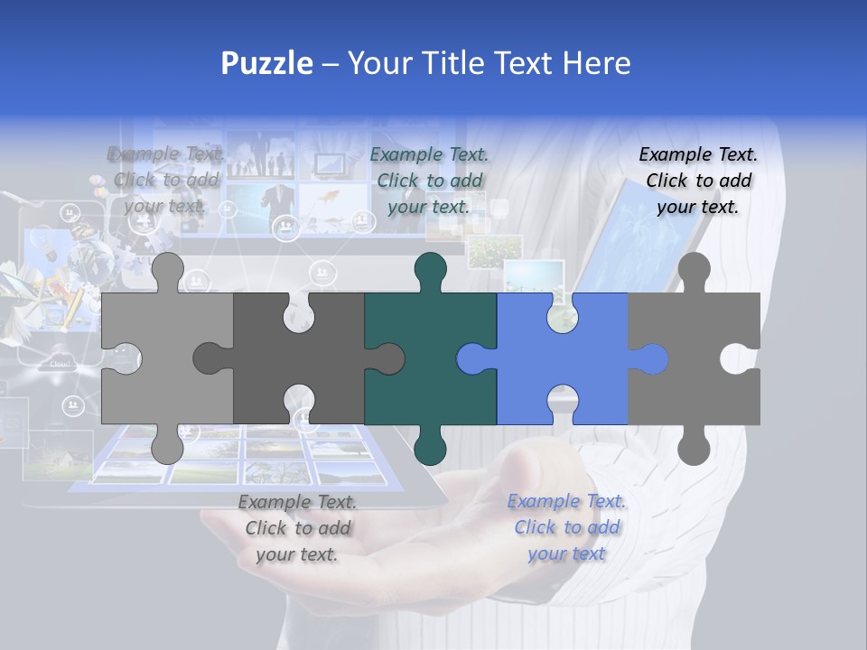 Holding Widgets Pad PowerPoint Template