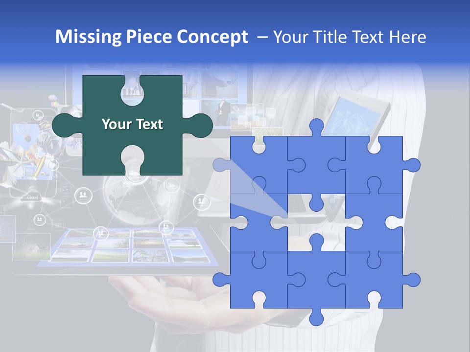 Holding Widgets Pad PowerPoint Template