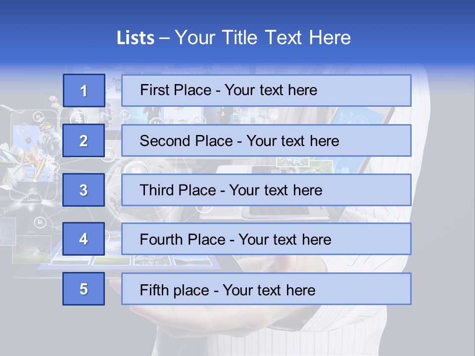 Holding Widgets Pad PowerPoint Template