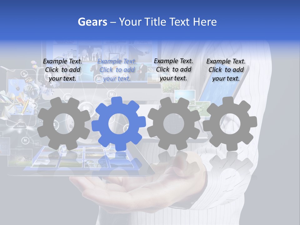 Holding Widgets Pad PowerPoint Template