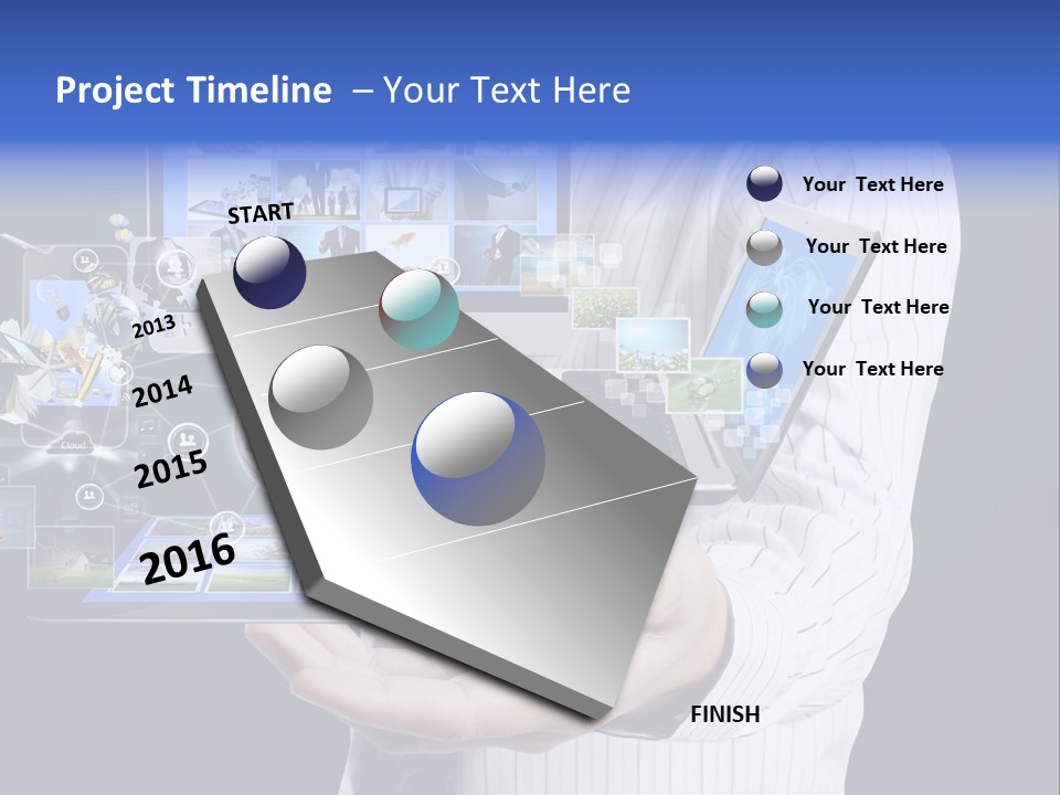 Holding Widgets Pad PowerPoint Template