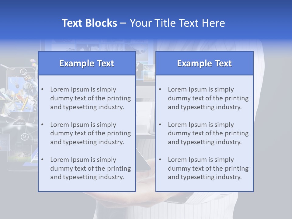 Holding Widgets Pad PowerPoint Template