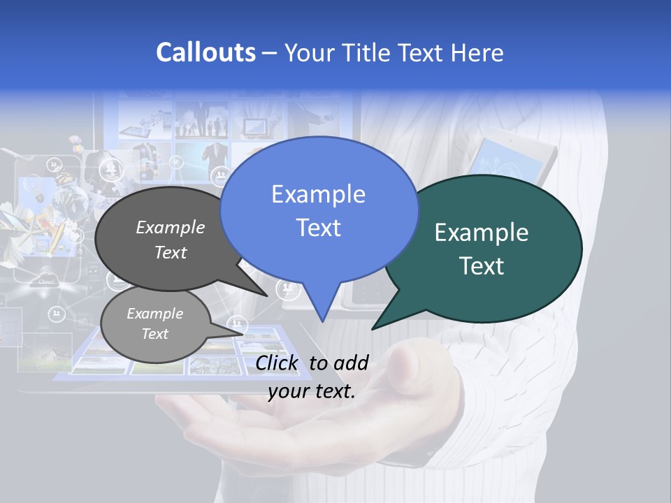Holding Widgets Pad PowerPoint Template