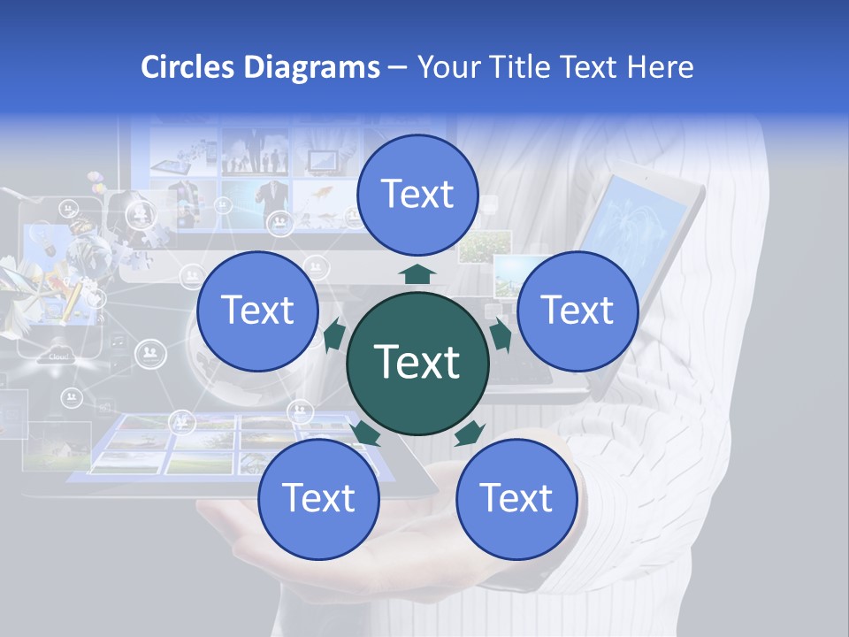 Holding Widgets Pad PowerPoint Template