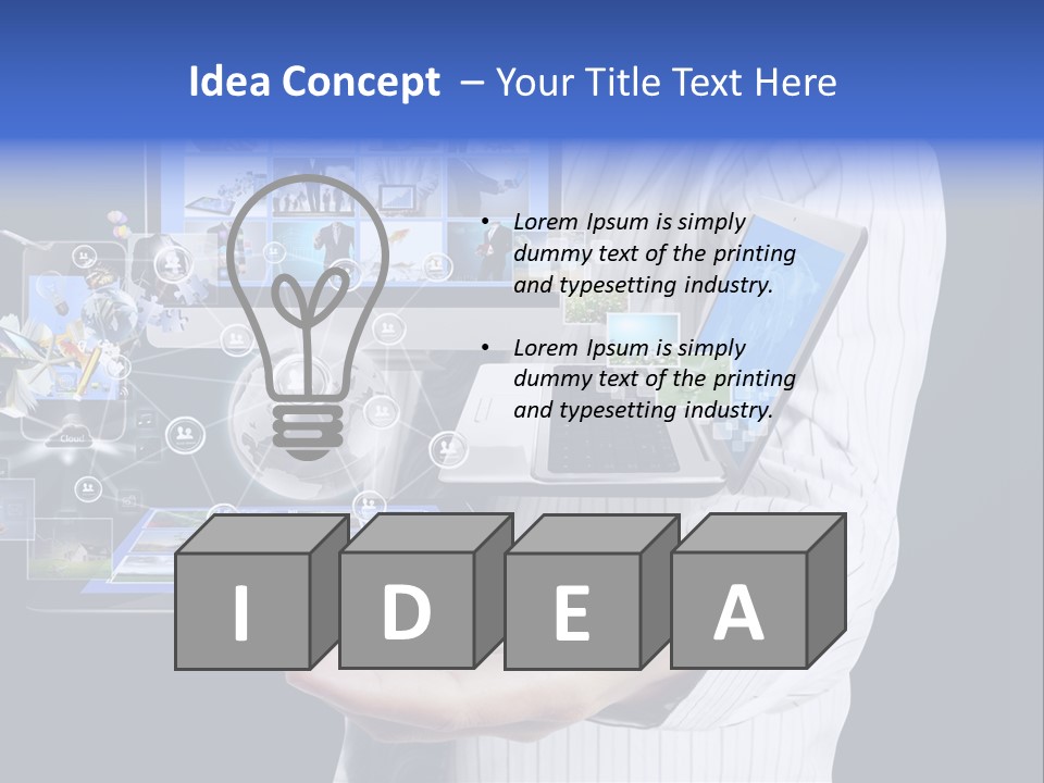 Holding Widgets Pad PowerPoint Template