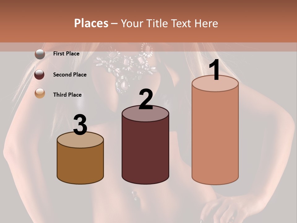 Attractive Tits Caucasian PowerPoint Template