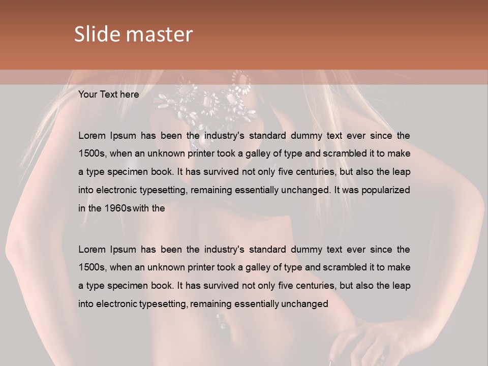 Attractive Tits Caucasian PowerPoint Template