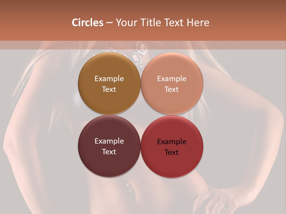 Attractive Tits Caucasian PowerPoint Template