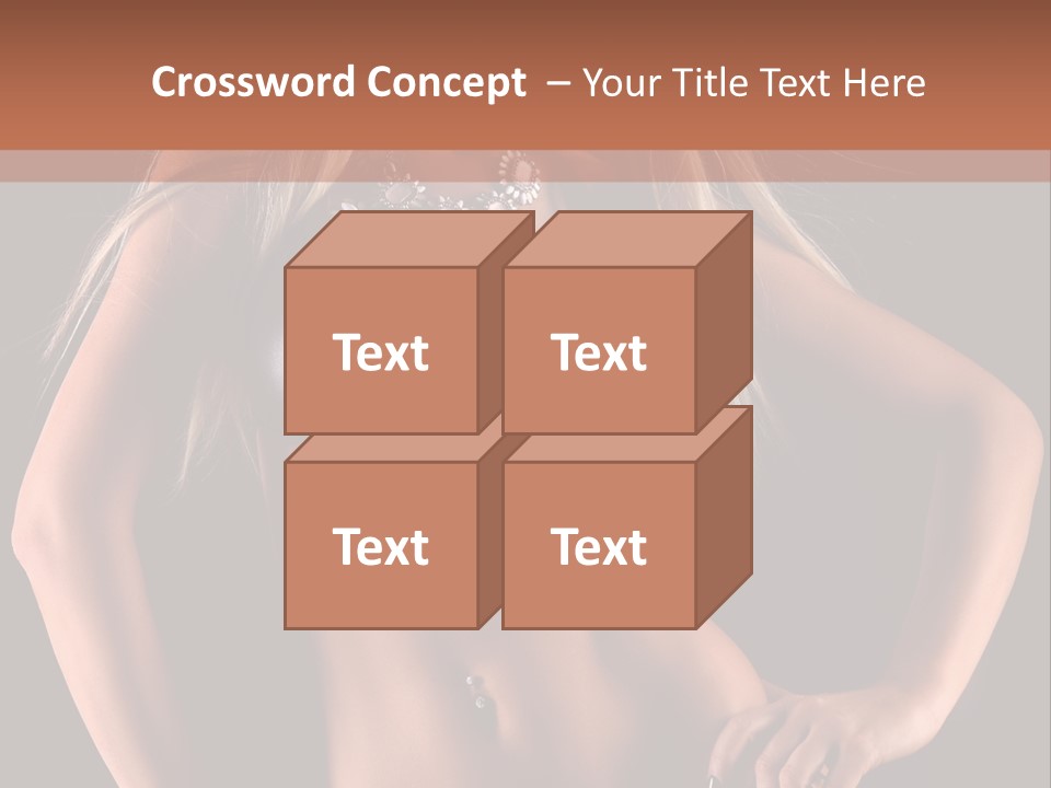 Attractive Tits Caucasian PowerPoint Template