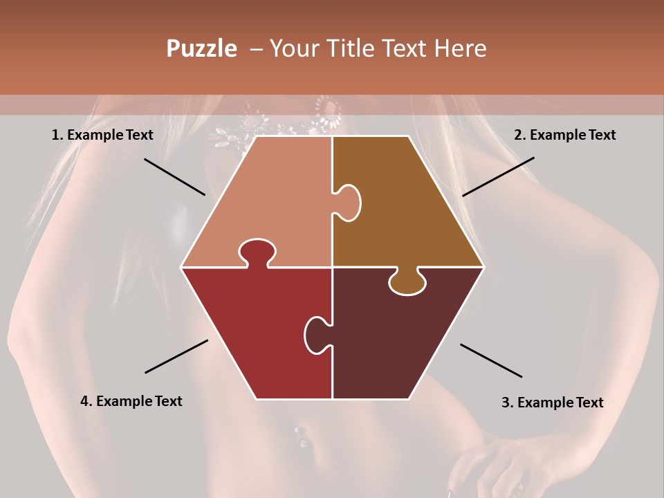 Attractive Tits Caucasian PowerPoint Template