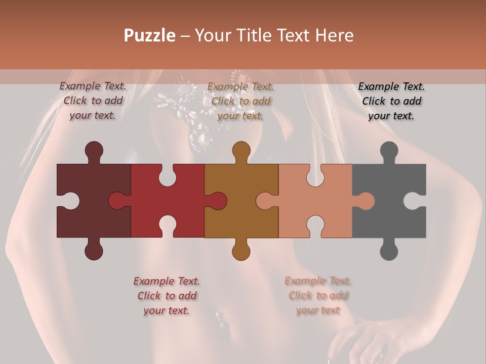 Attractive Tits Caucasian PowerPoint Template