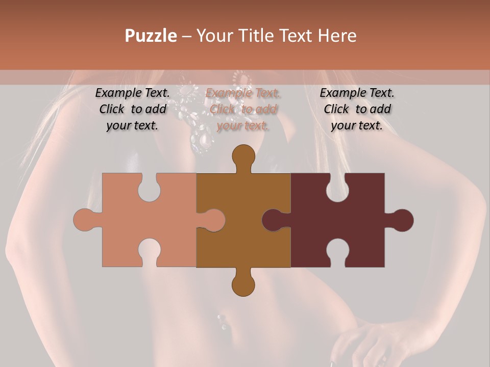 Attractive Tits Caucasian PowerPoint Template