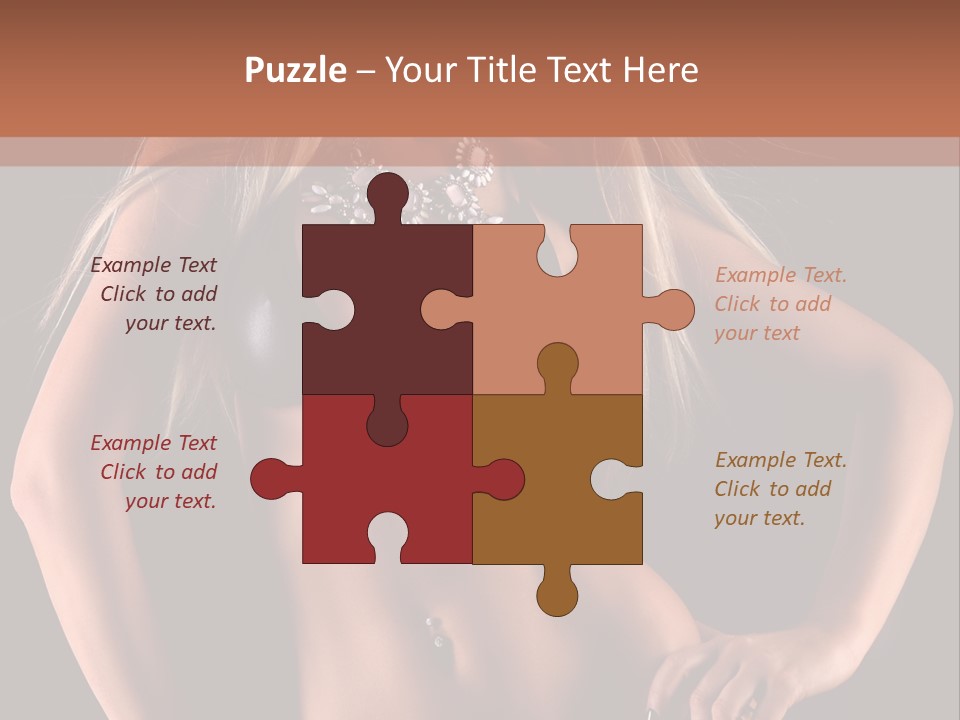 Attractive Tits Caucasian PowerPoint Template