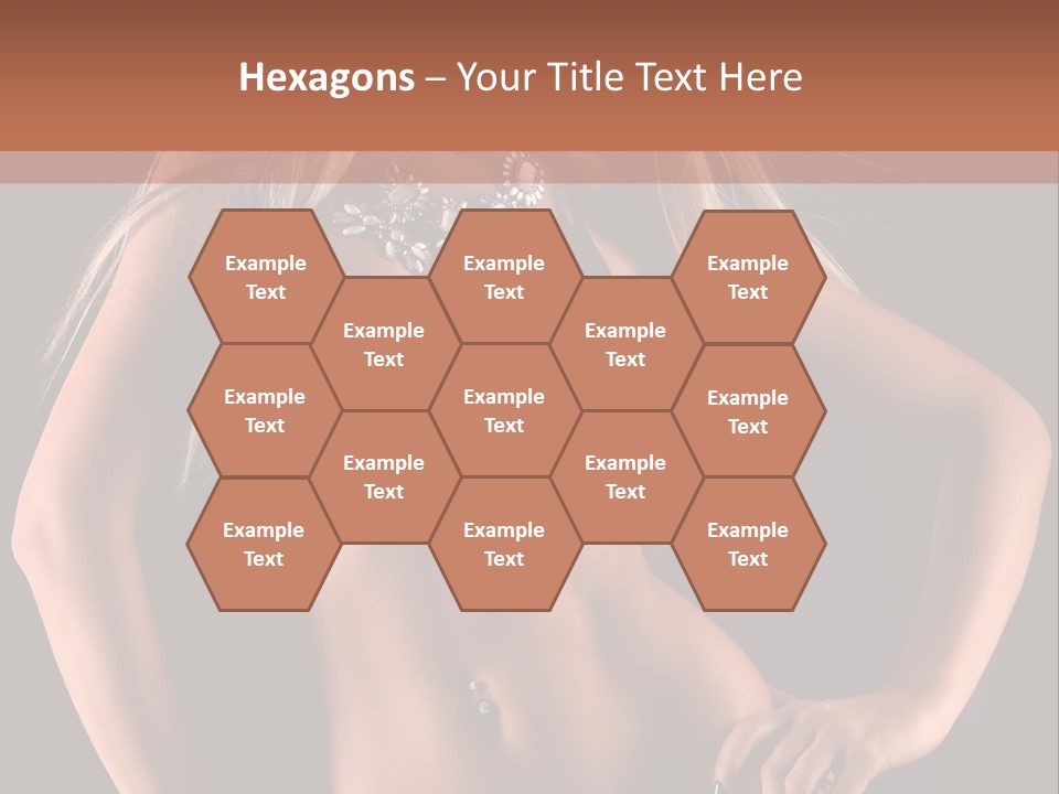 Attractive Tits Caucasian PowerPoint Template