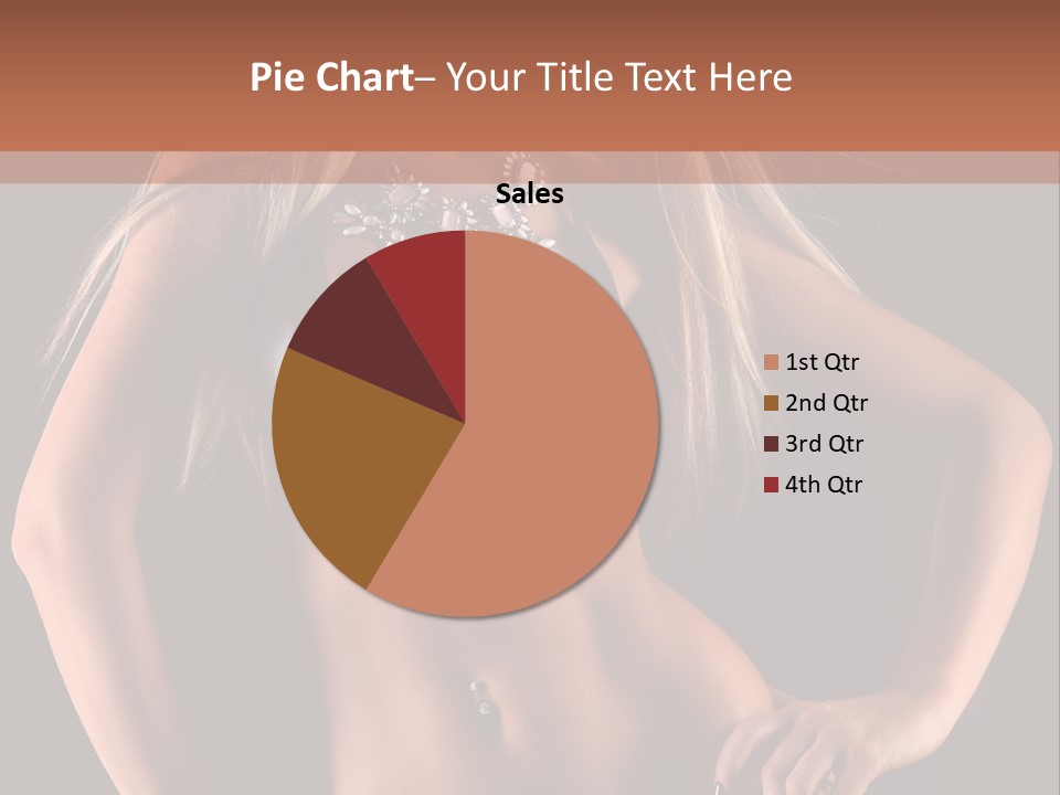 Attractive Tits Caucasian PowerPoint Template