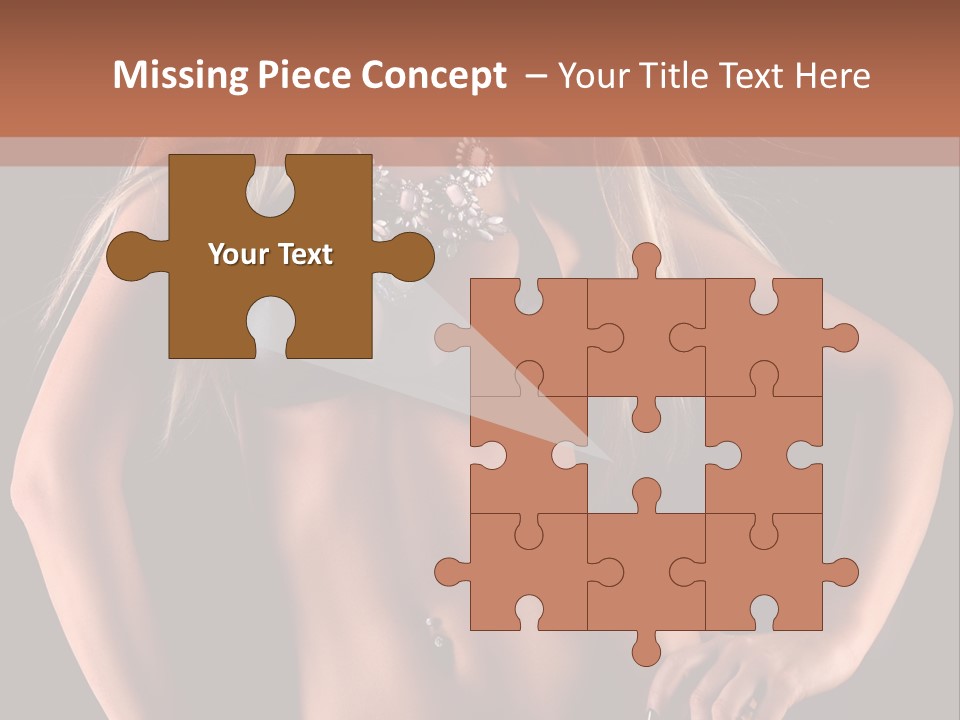 Attractive Tits Caucasian PowerPoint Template