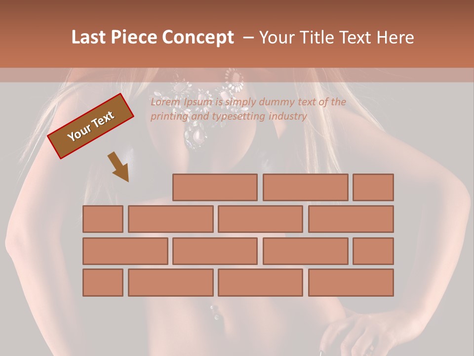 Attractive Tits Caucasian PowerPoint Template