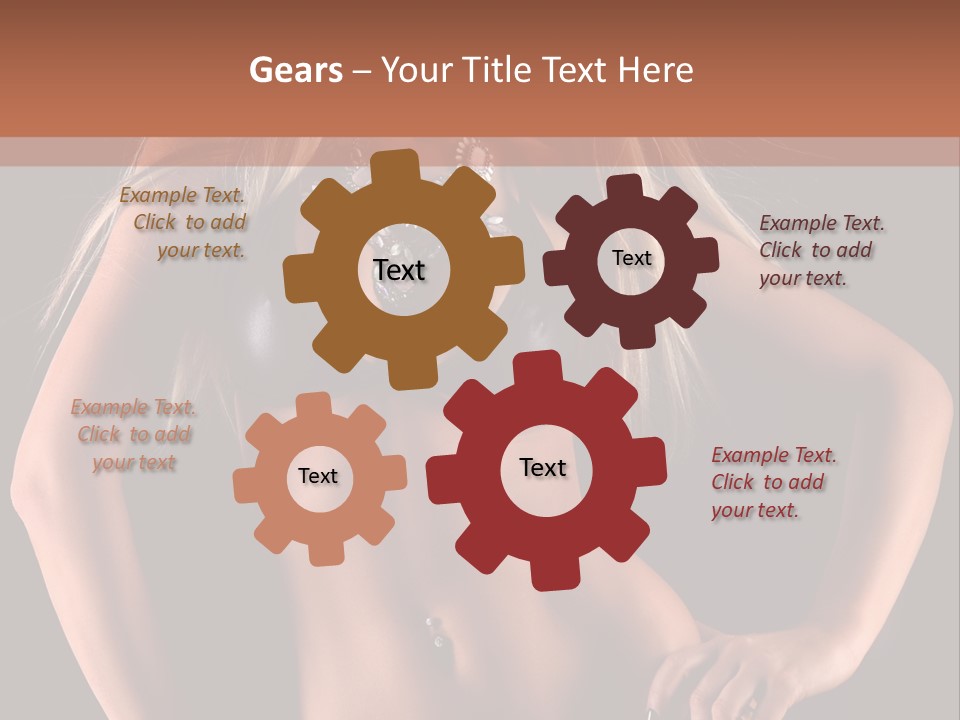 Attractive Tits Caucasian PowerPoint Template