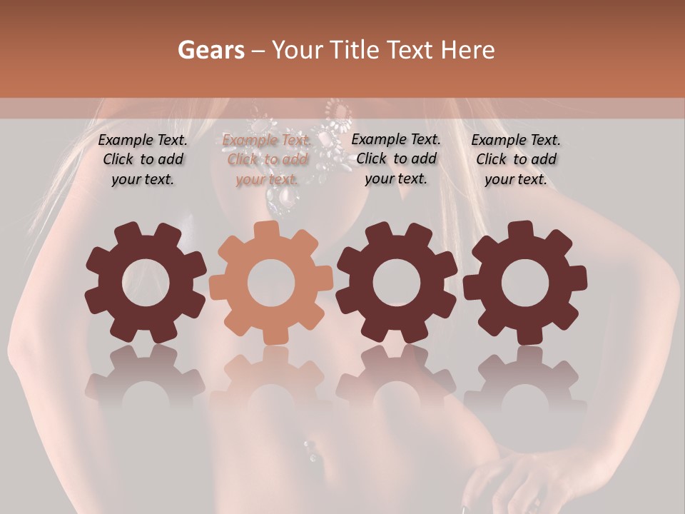 Attractive Tits Caucasian PowerPoint Template