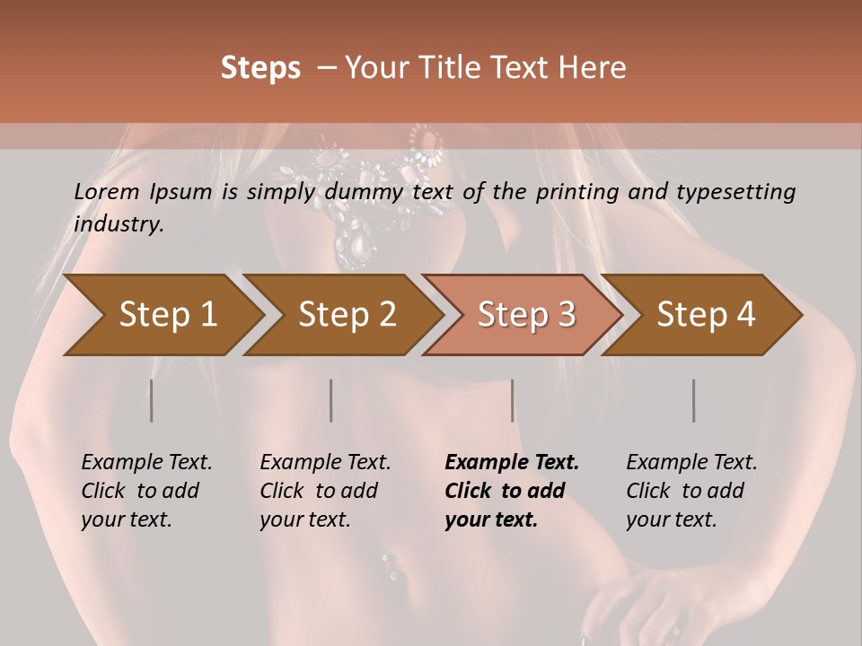 Attractive Tits Caucasian PowerPoint Template