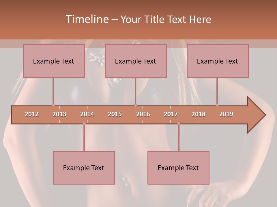 Attractive Tits Caucasian PowerPoint Template