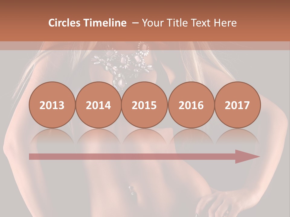 Attractive Tits Caucasian PowerPoint Template
