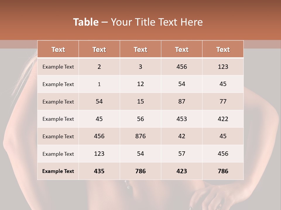 Attractive Tits Caucasian PowerPoint Template