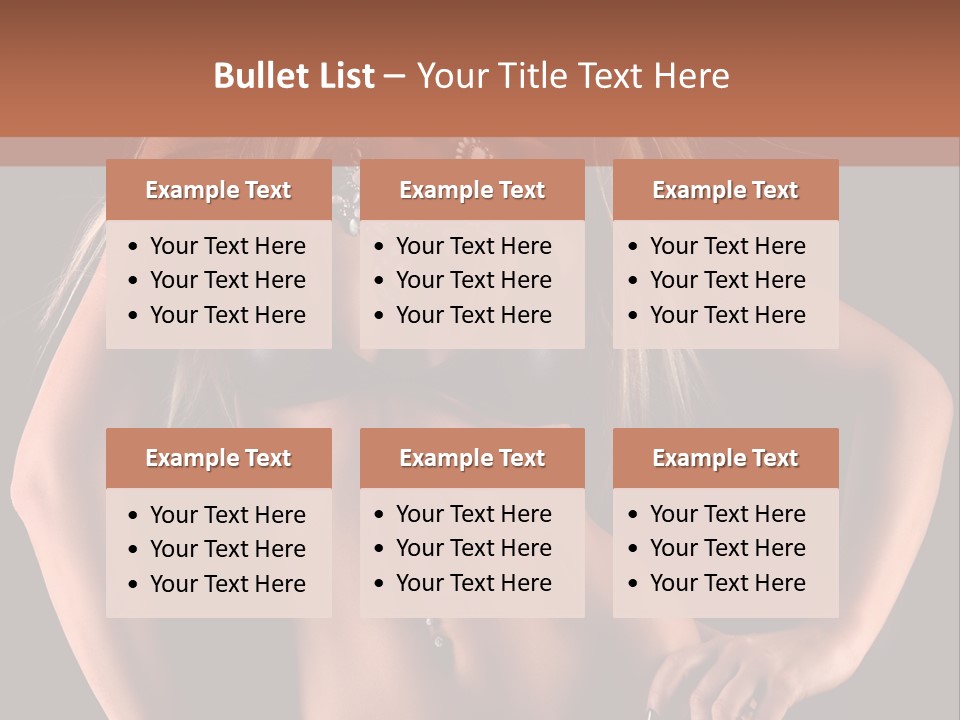 Attractive Tits Caucasian PowerPoint Template