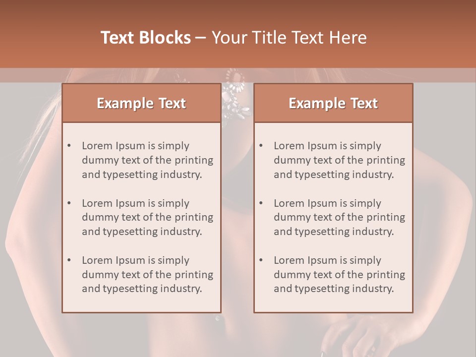 Attractive Tits Caucasian PowerPoint Template
