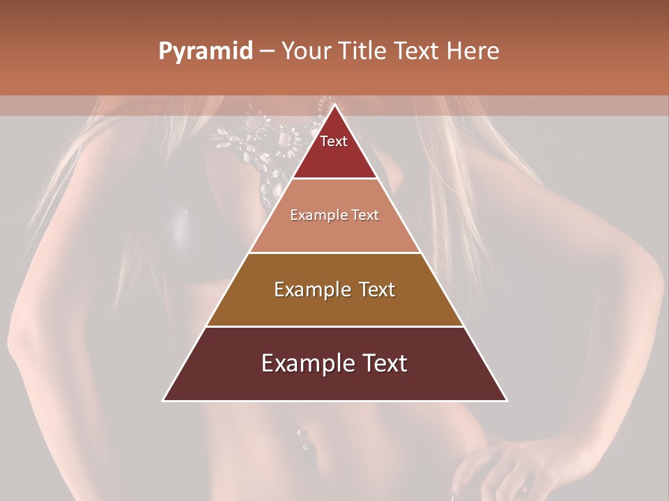 Attractive Tits Caucasian PowerPoint Template