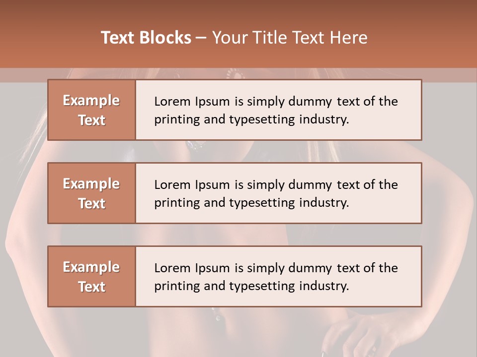 Attractive Tits Caucasian PowerPoint Template