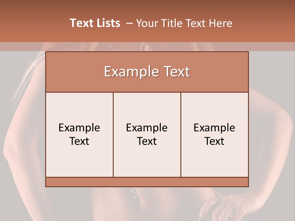 Attractive Tits Caucasian PowerPoint Template