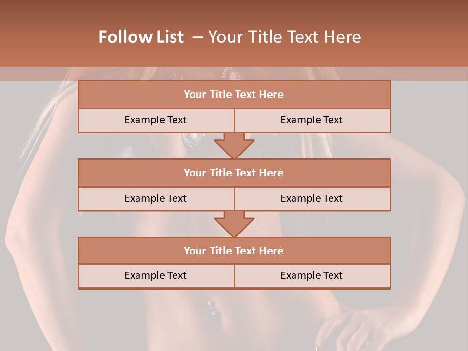 Attractive Tits Caucasian PowerPoint Template