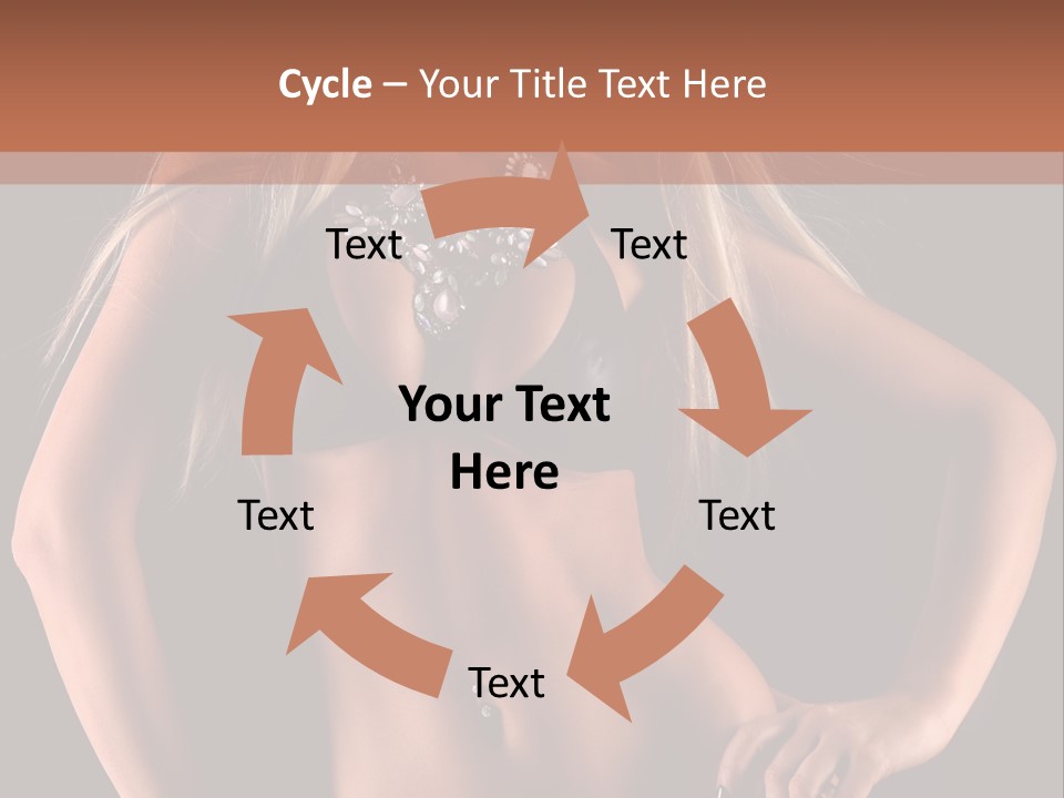 Attractive Tits Caucasian PowerPoint Template