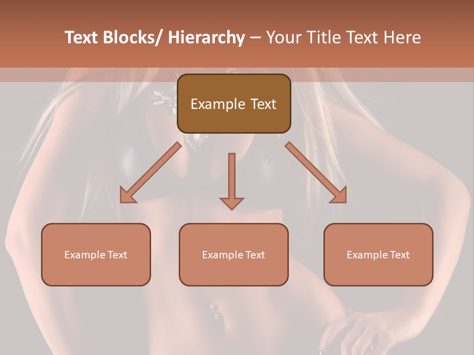 Attractive Tits Caucasian PowerPoint Template
