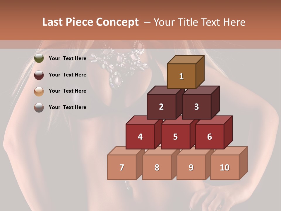 Attractive Tits Caucasian PowerPoint Template