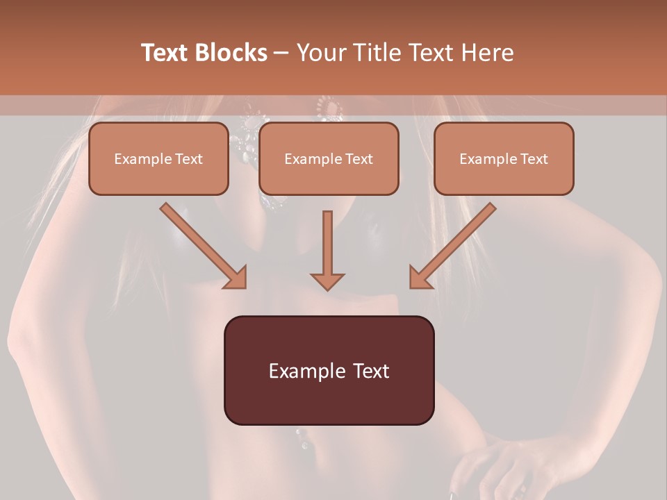 Attractive Tits Caucasian PowerPoint Template