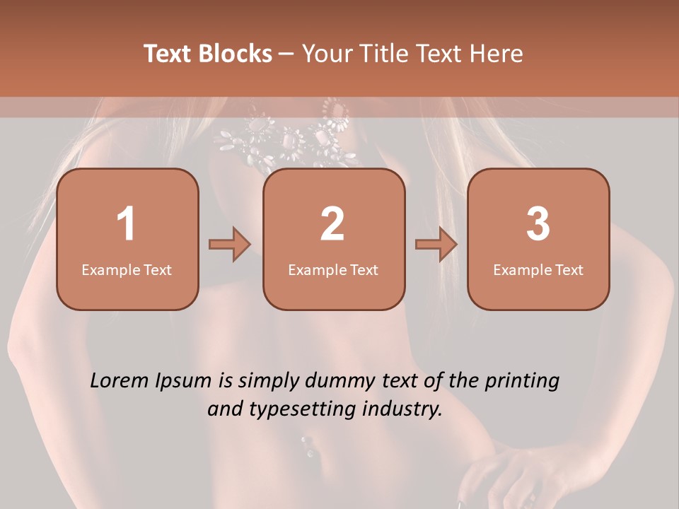 Attractive Tits Caucasian PowerPoint Template