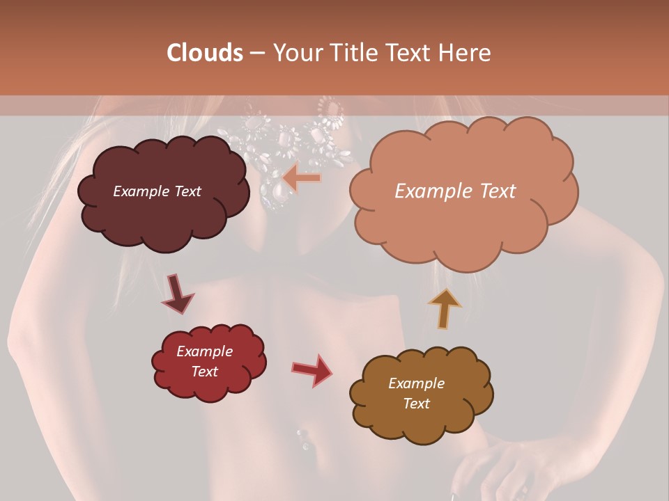 Attractive Tits Caucasian PowerPoint Template