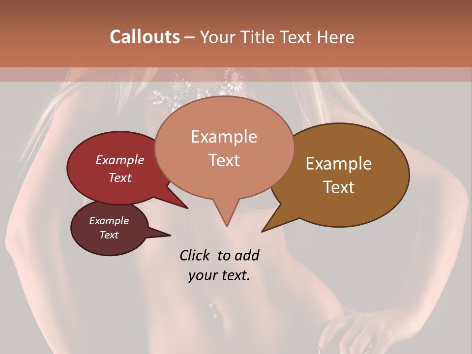 Attractive Tits Caucasian PowerPoint Template