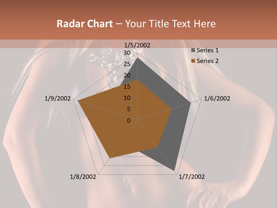 Attractive Tits Caucasian PowerPoint Template
