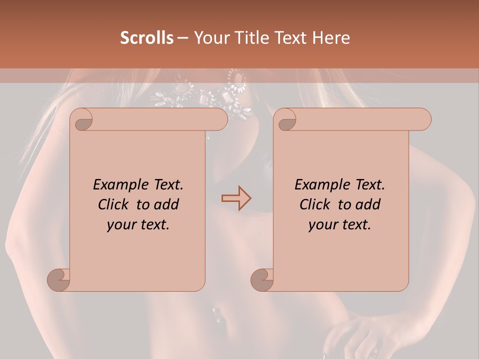Attractive Tits Caucasian PowerPoint Template