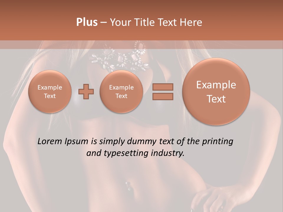 Attractive Tits Caucasian PowerPoint Template