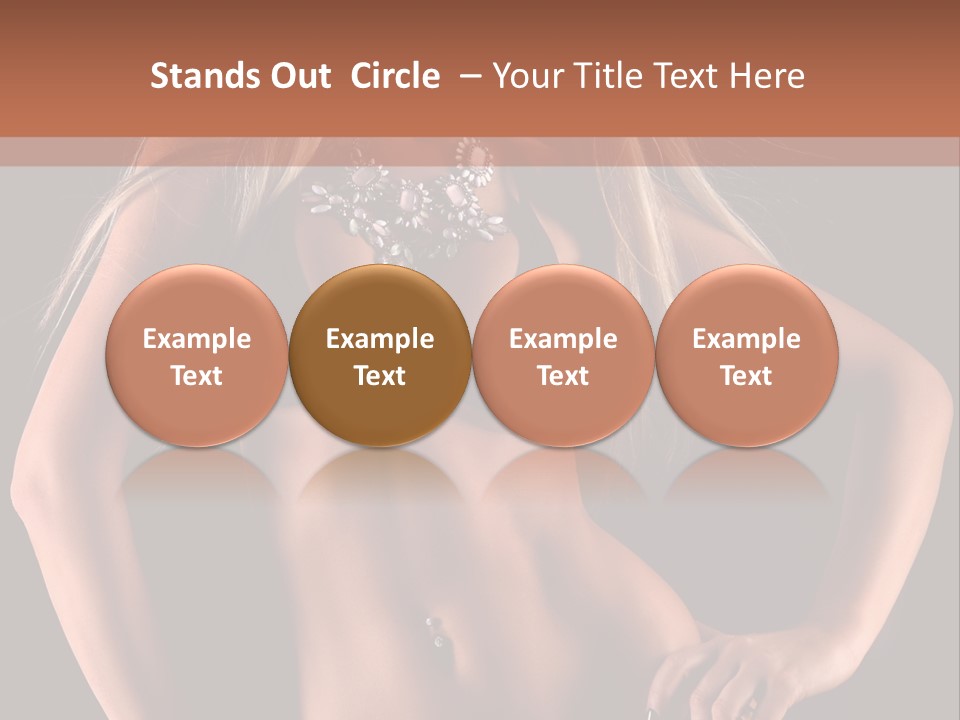 Attractive Tits Caucasian PowerPoint Template